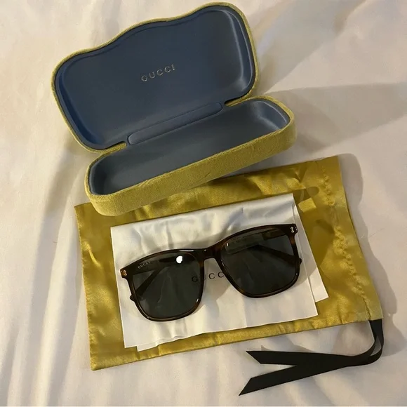 New Gucci Sunglasses Havana Gray 57-17-45 Unisex $455